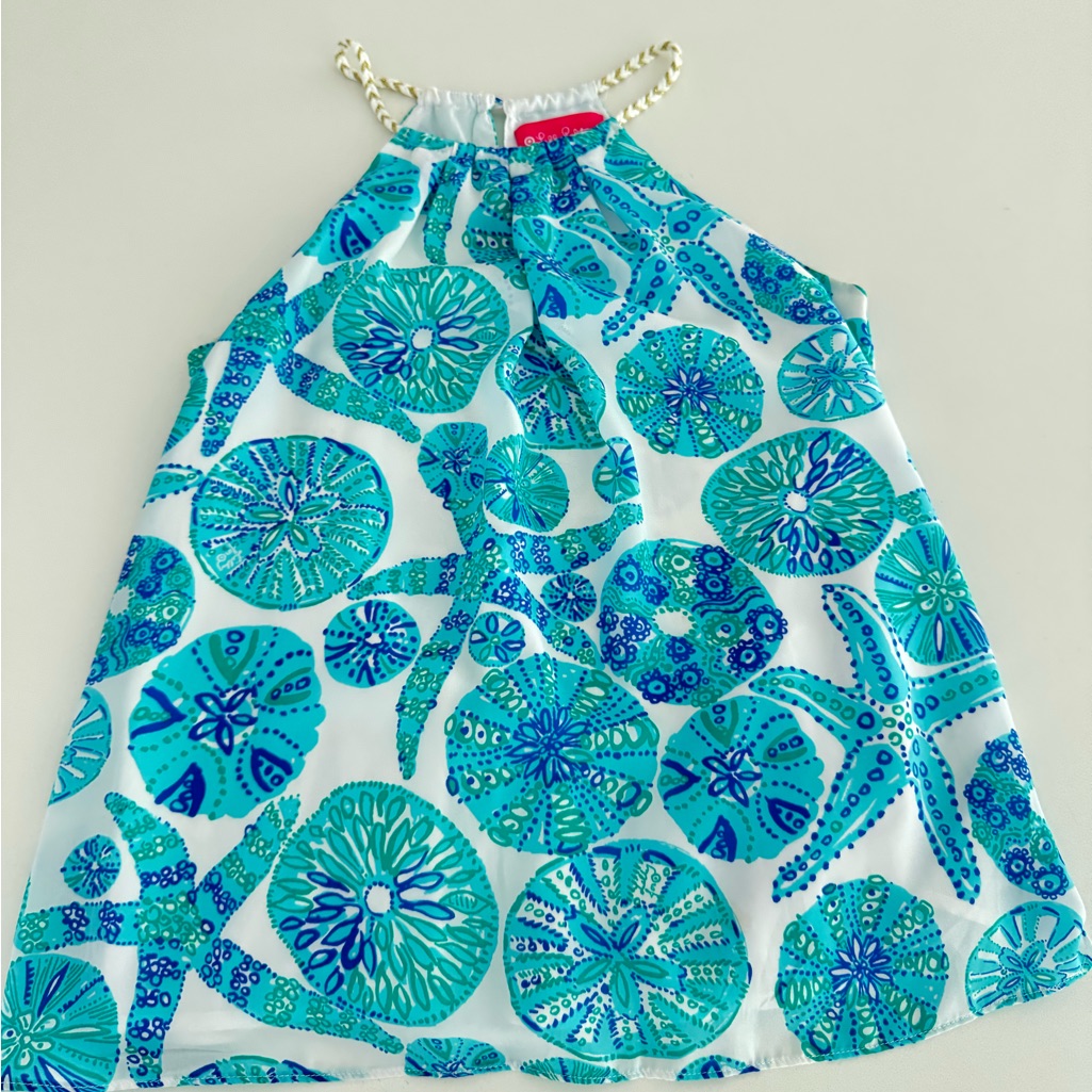 Lilly Pulitzer Blue And Green Halter Top